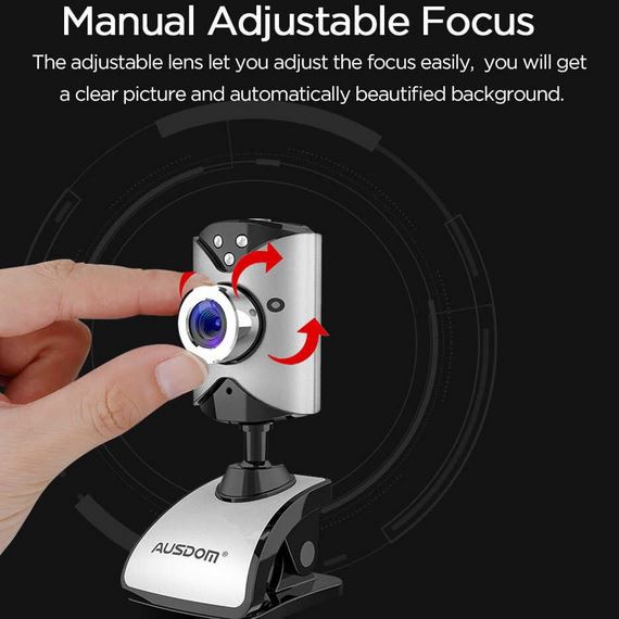 Webcam Ausdom Aw116 + Mic Led Usb 2.0 | BigBuy360 - bigbuy360.vn