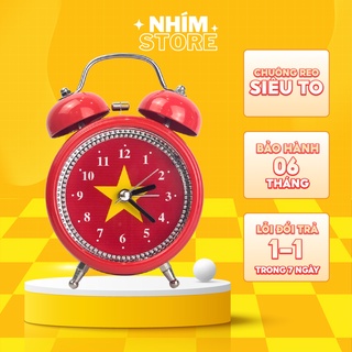 Đồng hồ báo thức chuông to, Đồng hồ báo thức cờ Việt Nam hai quả chuông cổ điển bằng sắt Nhím Store chuông kêu to giá rẻ