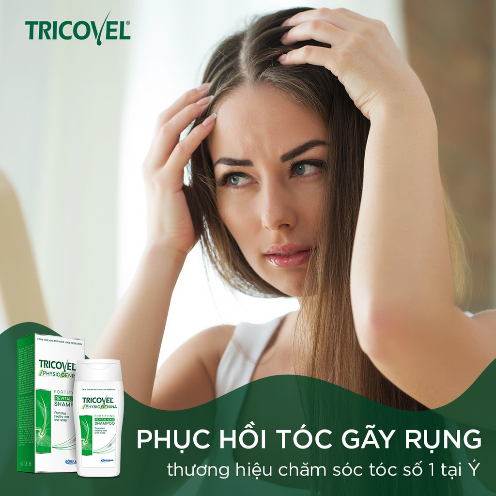 Serum Tricovel Giảm Rụng Tóc Kích Thích Tóc Mọc Dày và Dài Trong Thời Gian Ngắn Vials Physiogenina - hộp 10 lọ x 10ml