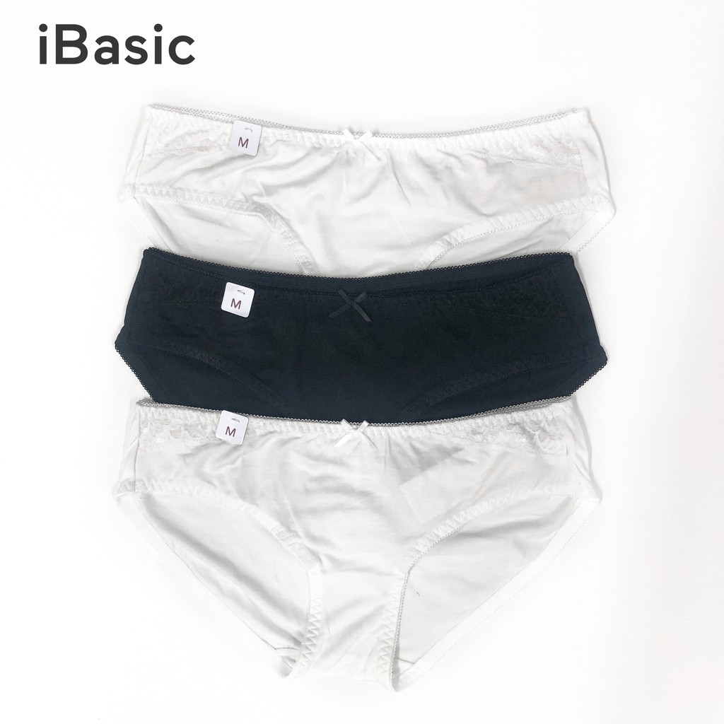 Combo 3 quần lót nữ bikini phối ren iBasic PANW023