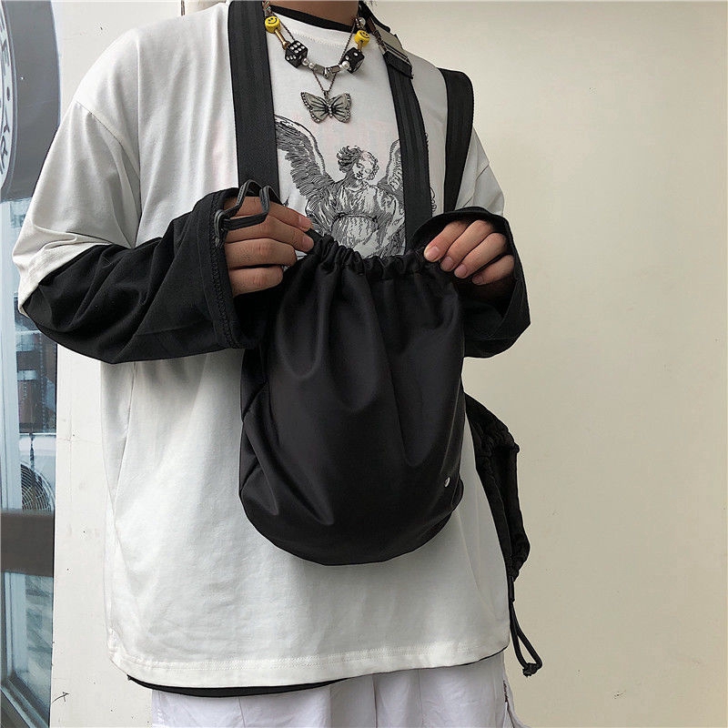 Túi Đeo Chéo Màu Trơn Phong Cách Retro Thời Trang