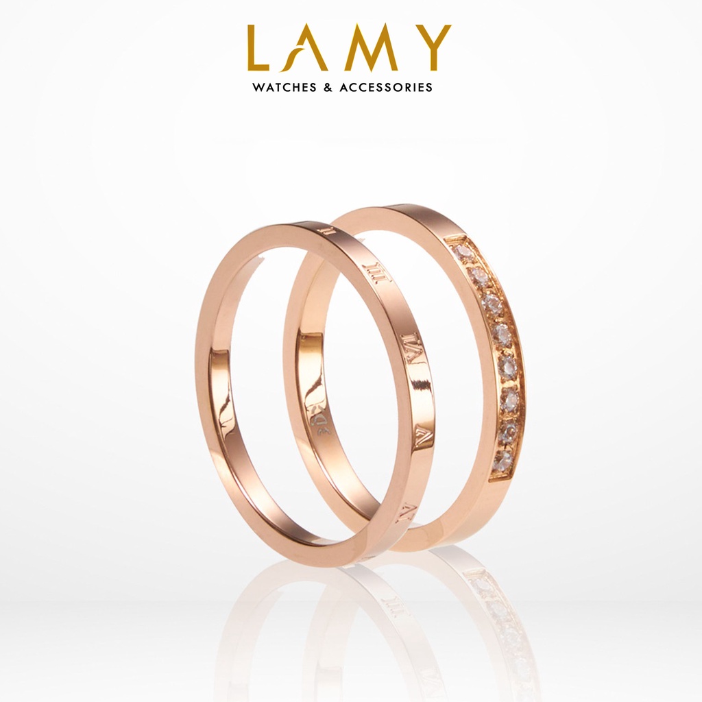 Nhẫn cặp đôi CDE Embrace Band Ring & Narrow Ring CDE1212