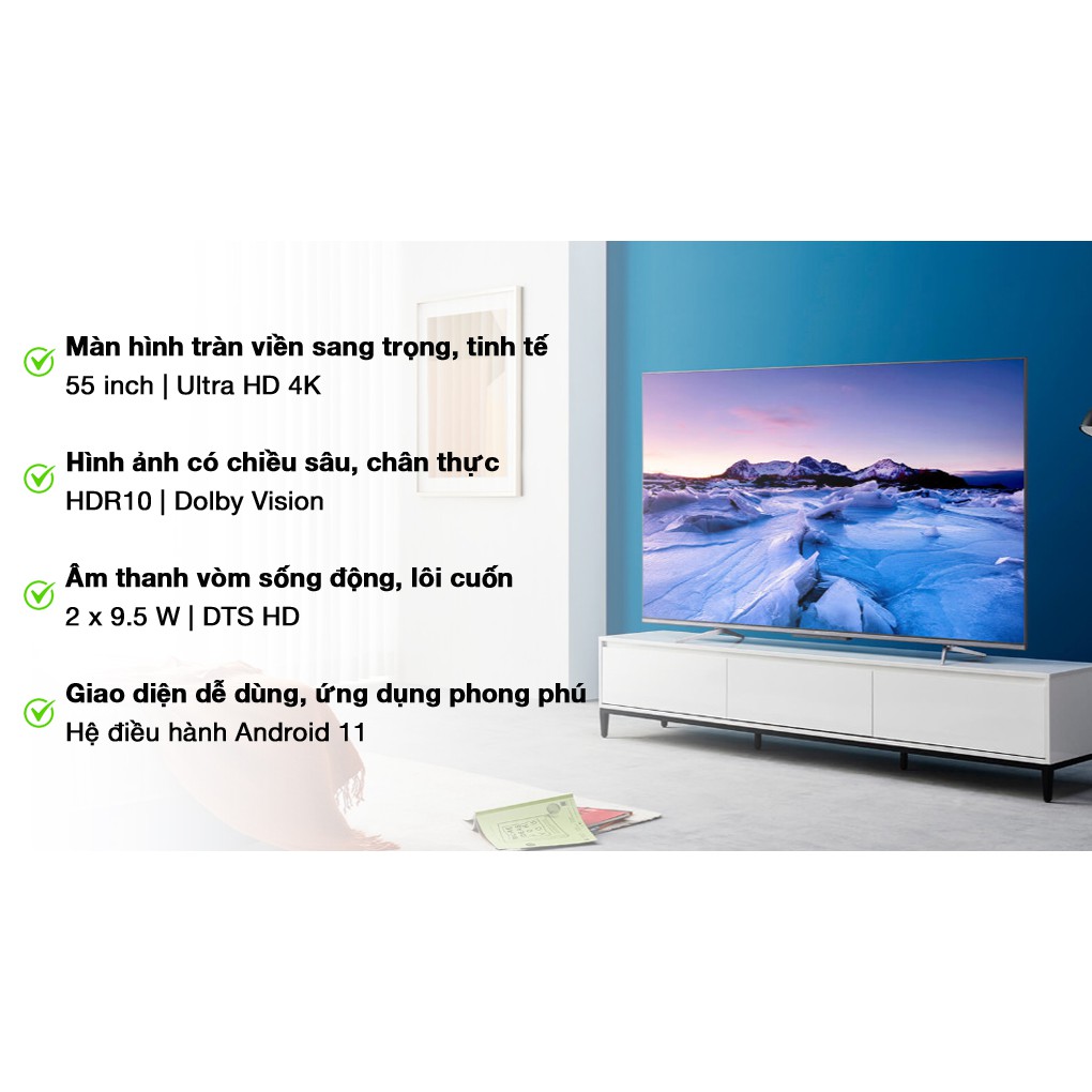 Android Tivi TCL 4K 55 inch 55P725 Mới 2021