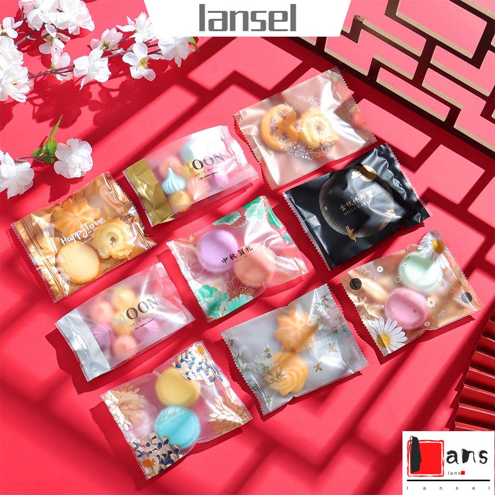 Set 100 Túi Miệng Phẳng Đựng Bánh Quy/Bánh Quy/Bánh Quy/Trứng Đỏ DIY Đa Ứng Dụng