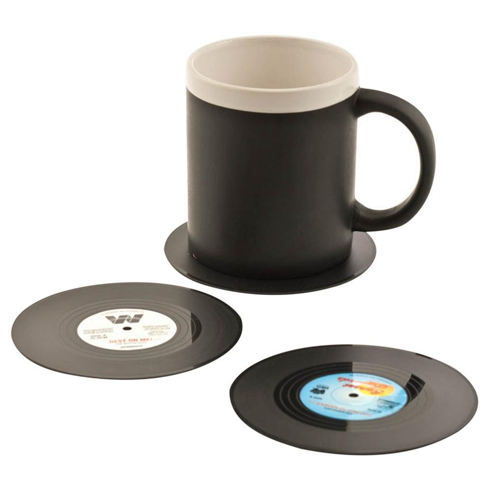 Đế Lót Ly Hình Tròn Bằng Vinyl Chống Trượt In Chữ AUGUSTINE Độc Đáo