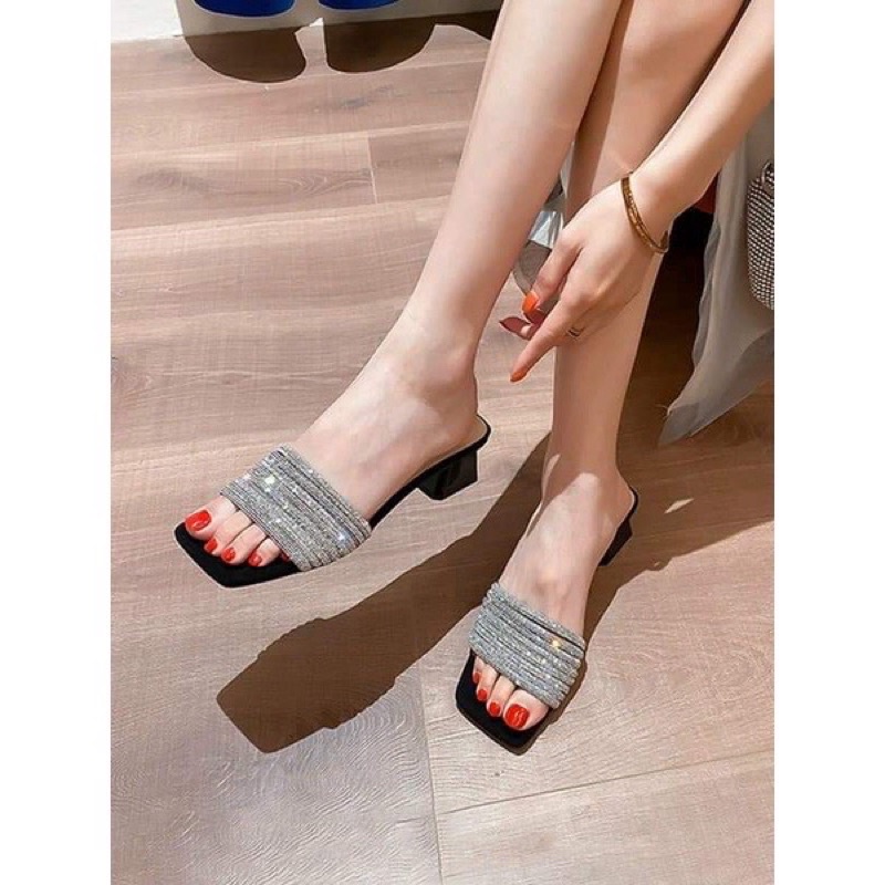 Guốc xoàn lấp lánh 3p sang chảnh