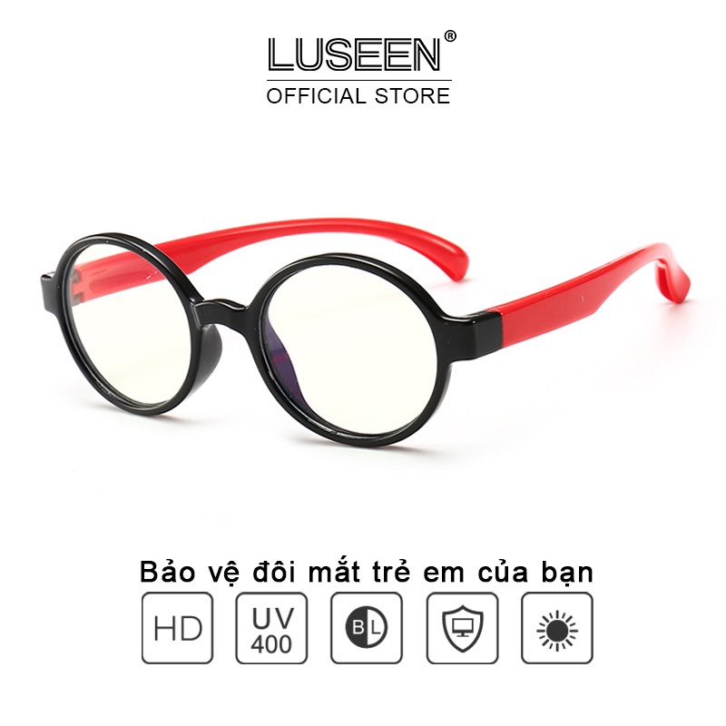 Mắt kính LUSEEN AG3203 gọng tròn chống tia bức xạ/ chống ánh sáng xanh kèm hộp đựng bảo vệ cho trẻ em