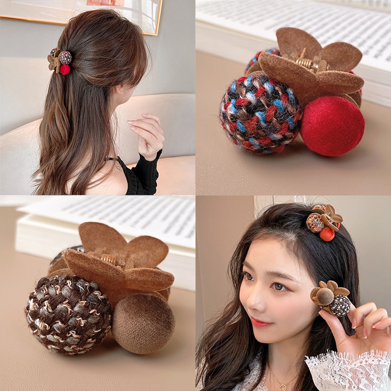 Kẹp Tóc Đính Quả Cherry Bông Dễ Thương Dành Cho Nữ