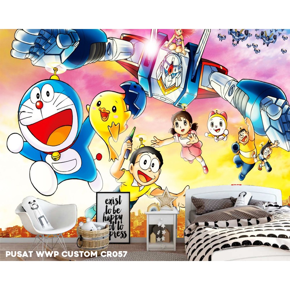 Giấy Dán Tường Hình Doraemon 3d Trang Trí Phòng