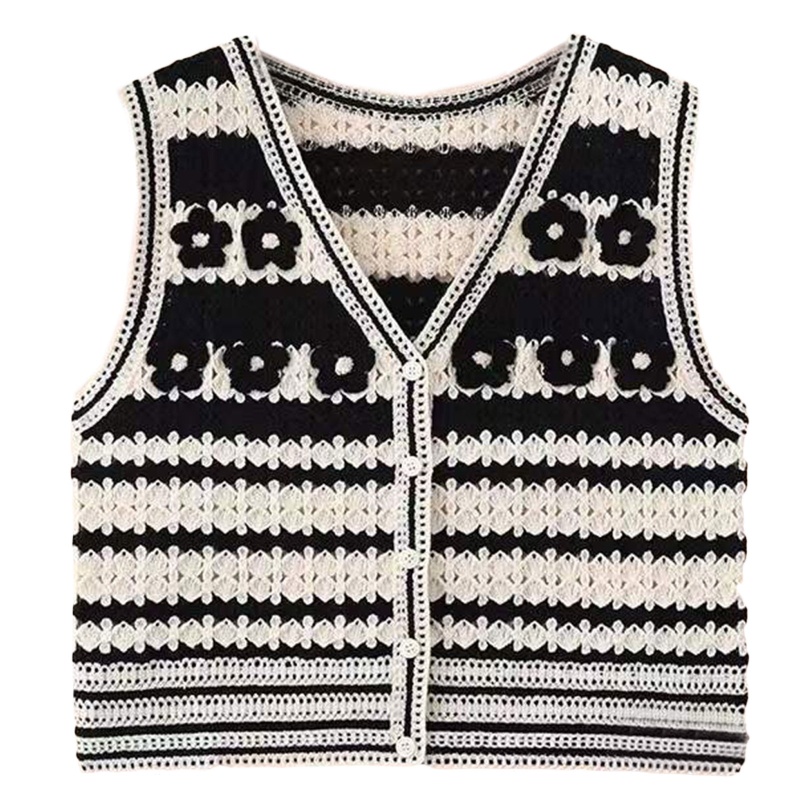 Áo Sweater Không Tay Thêu Họa Tiết Phong Cách Retro Thời Trang Cho Nữ