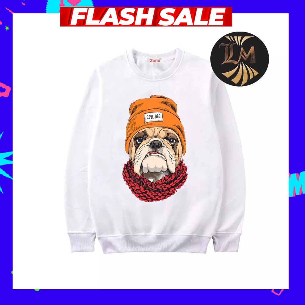 Áo Sweater không mũ nam form rộng⚡FREESHIP⚡chất nĩ ngoại cao cấp mềm mịn phù hợp cho nam và nữ in hình chó