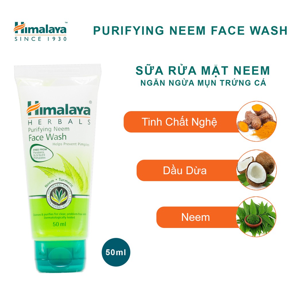 Sữa Rửa Mặt Ngừa Mụn Trứng Cá Himalaya Purifying Neem Face Wash