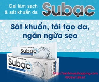 Gel làm sạch da sát khuẩn Subạc subac