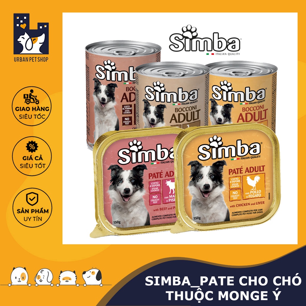 [Mã PET50K giảm Giảm 10% - Tối đa 50K đơn từ 250K] 𝗨𝗿𝗯𝗮𝗻_𝗦𝗶𝗺𝗯𝗮_Pate cho chó thuộc Monge Ý