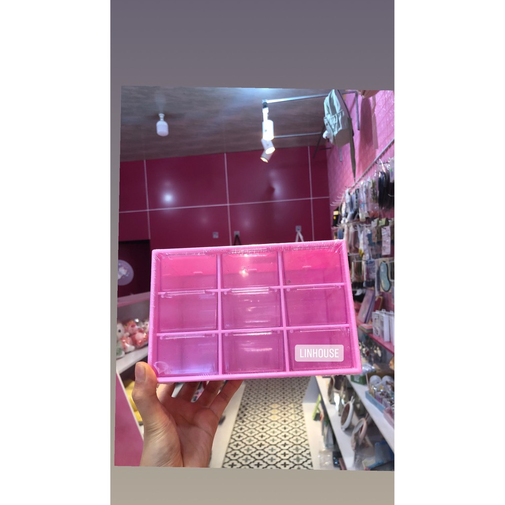 Kệ 9 ngăn/ hộp nhựa đựng đồ mini  decor để bàn tiện lợi dễ thương | BigBuy360 - bigbuy360.vn