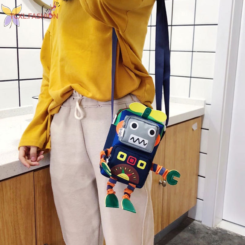 Túi Đeo Chéo Hình Robot Cho Bé Gái