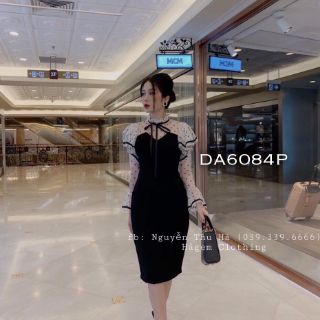 ĐẦM BODY PHỐI TAY LƯỚI BI (xả kho)