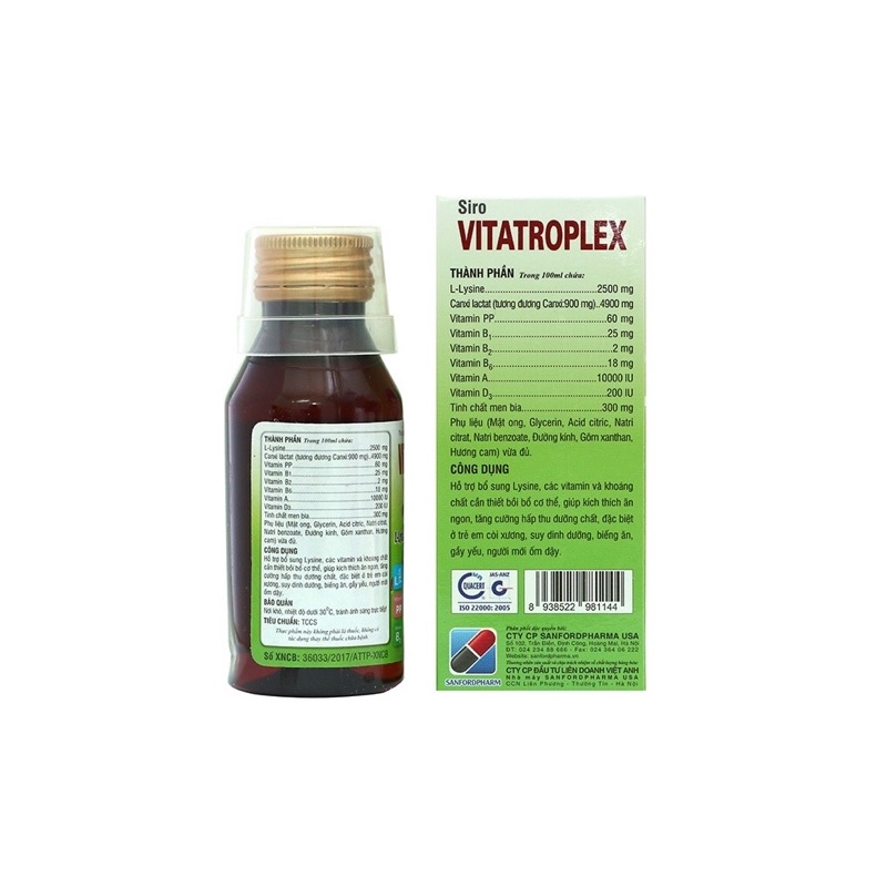 Siro Vitatroplex Bổ Sung Vitamin và Khoáng Chất Cho Trẻ Em 100ml
