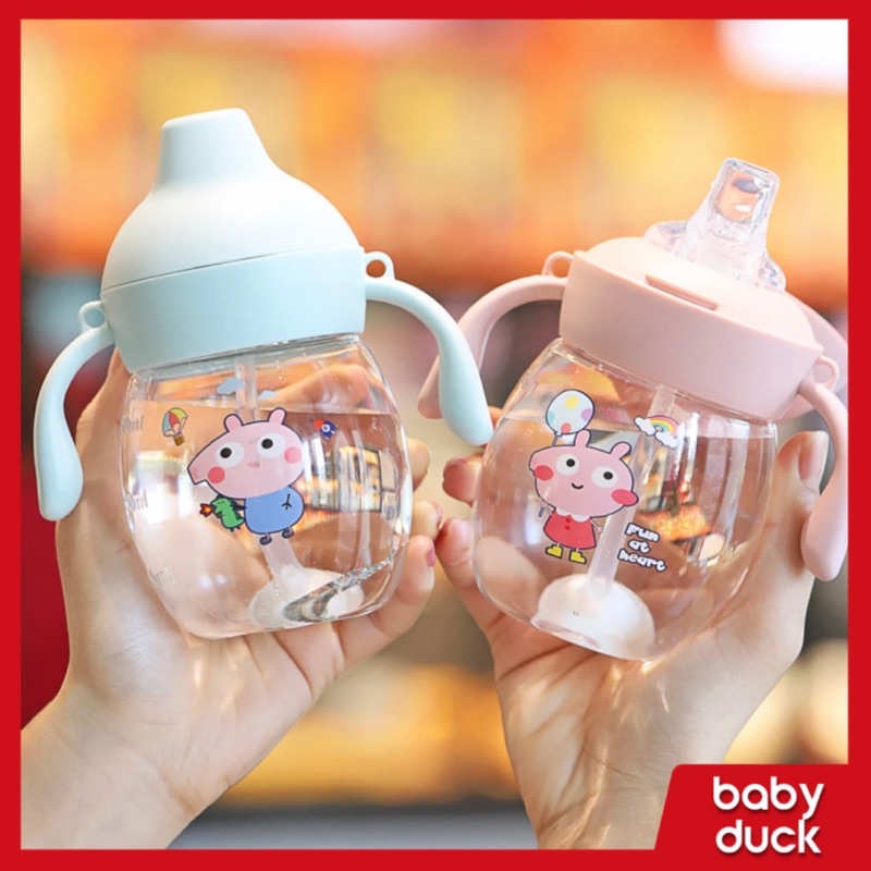 Cốc tập hút, cốc tập uống nước cho bé dung tích 300ml bình uống nước