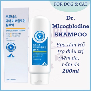 Sữa tắm gội Prunus Micochlodine 200ml - Điều trị nấm ngứa, viêm da, viêm bã nhờn cho chó mèo