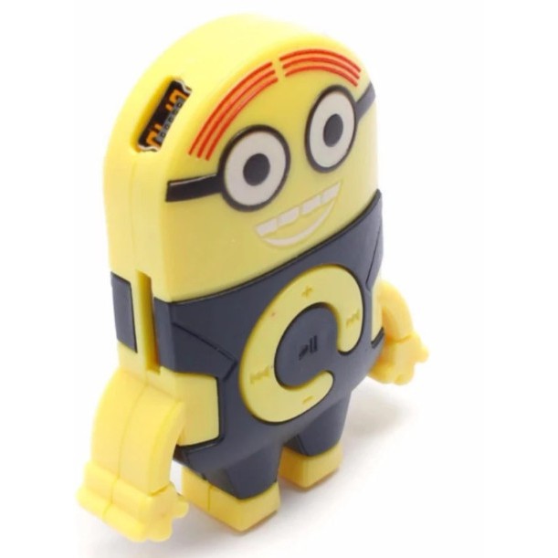 Máy nghe nhạc MP 3 Minion có tai nghe kèm dây cáp sạc tặng thêm giá đỡ dán điện thoại