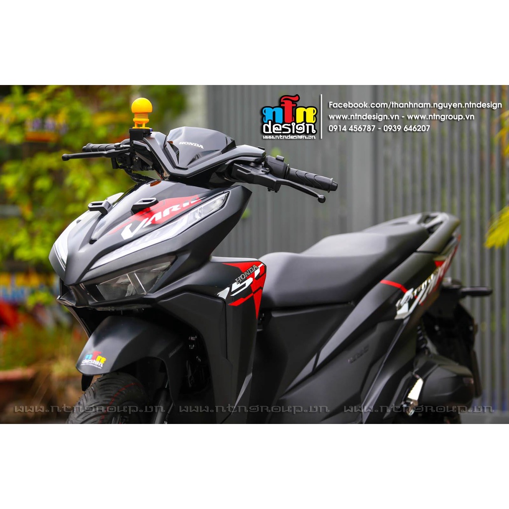 Tem Rời Dán Xe Vario 2018 Mẫu Chữ Vario 150 Đen Đỏ Trắng Cực Đẹp, Hàng 3 Lớp Chất Lượng Cao