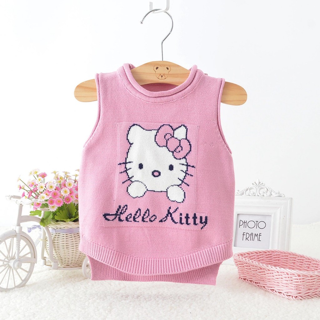 Áo Len Ghi Lê cho Bé trai và bé gái sơ sinh từ 9-18kg  Mẫu hot nhất Thu Đông 2020, hình Mèo Hello Kitty đáng yêu