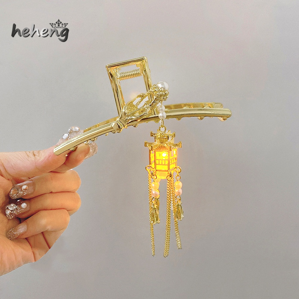 Kẹp Tóc Kim Loại Chống Trượt Phát Sáng Phong Cách Trung Hoa