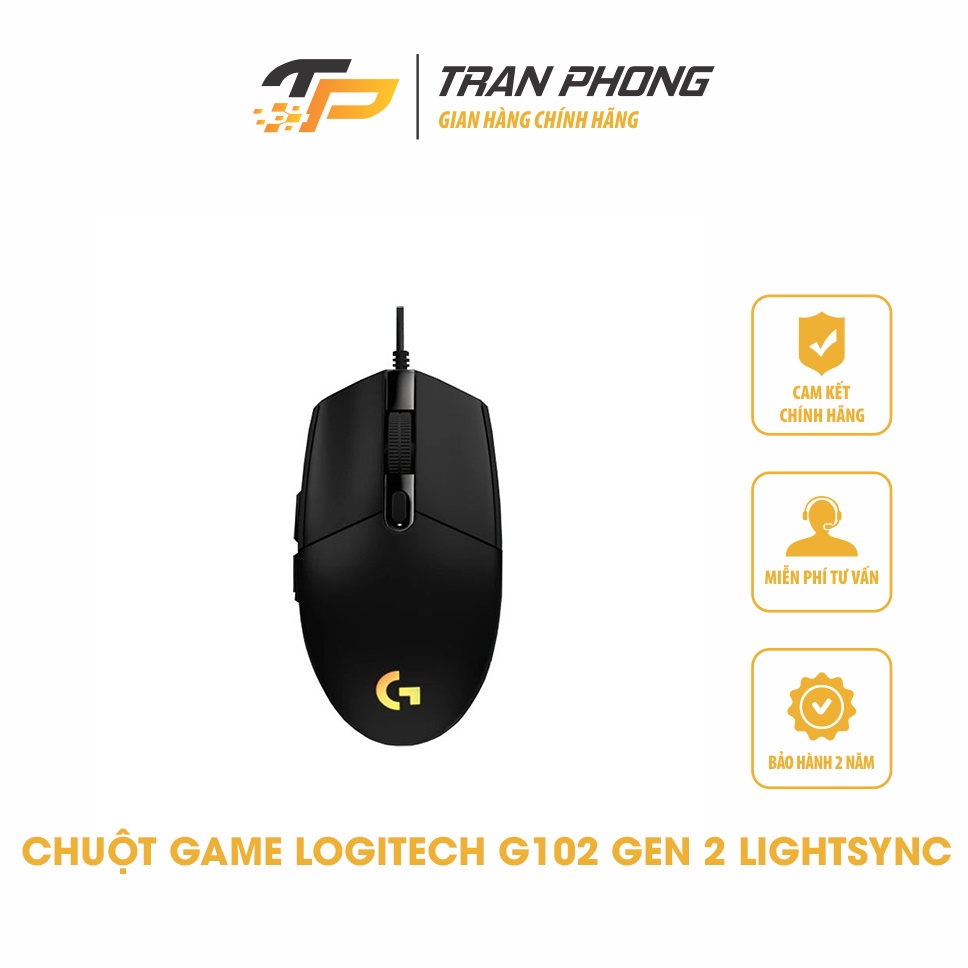 Chuột game Logitech G102 Gen 2 Lightsync - Hàng Chính Hãng, 8.000DPI RGB, Bảo hành 1 đổi 1 trong 2 năm