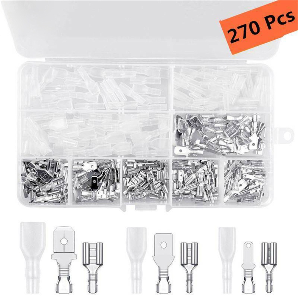 FASHYUNER Bộ 270 đầu nối dây điện 2.8 / 4.8 / 6.3mm chuyên dùng