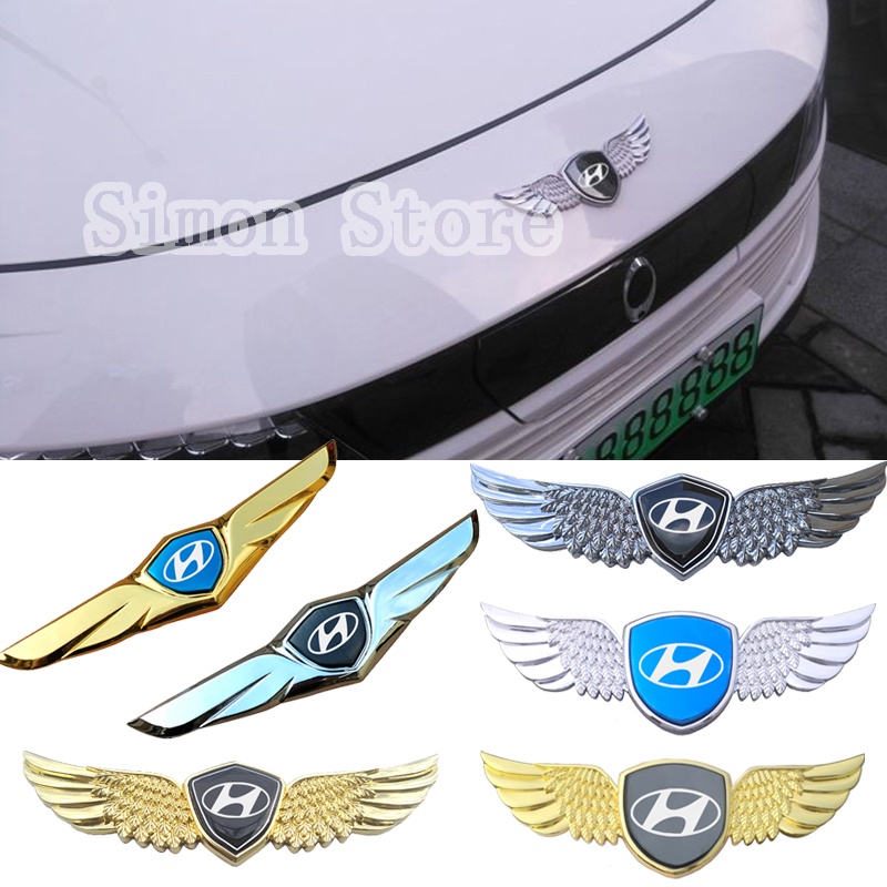 Miếng dán trang trí xe hơi hình đôi cánh 3D cho Hyundai Genesis I20 I30 Azera