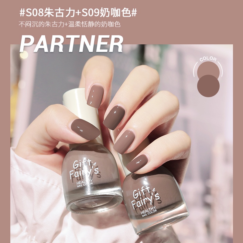 Bộ 2 Lọ Nước Sơn Móng Tay Không Cần Chà Bóng Màu Thạch Dành Cho Phụ Nữ Mang Thai Và Trẻ Em