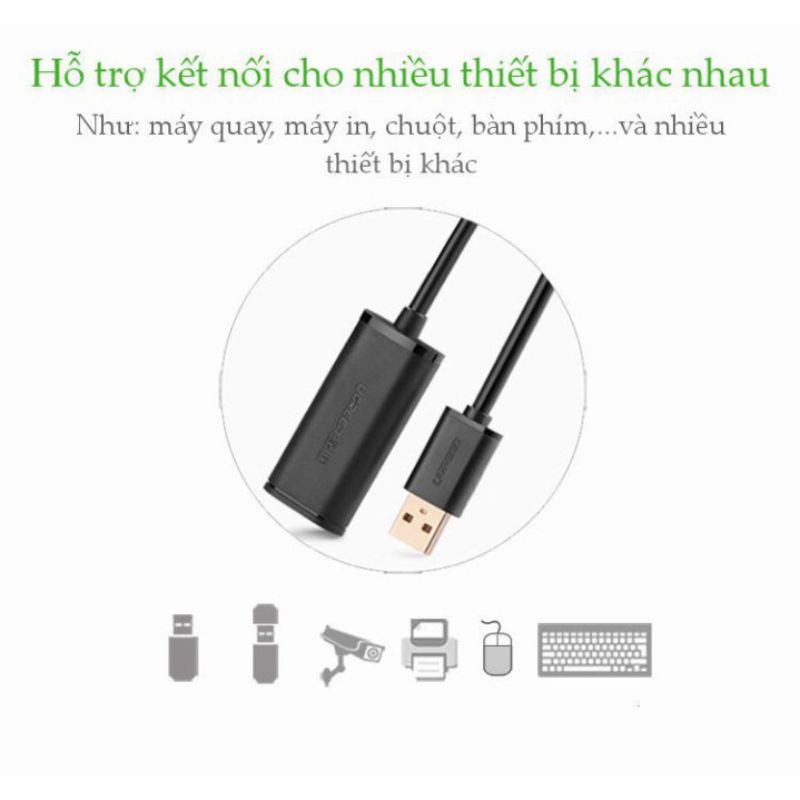 Dây nối dài USB 2.0 Active có Chíp khuếch đại dài 5m Ugreen 10319 US121 - Hàng Chính Hãng