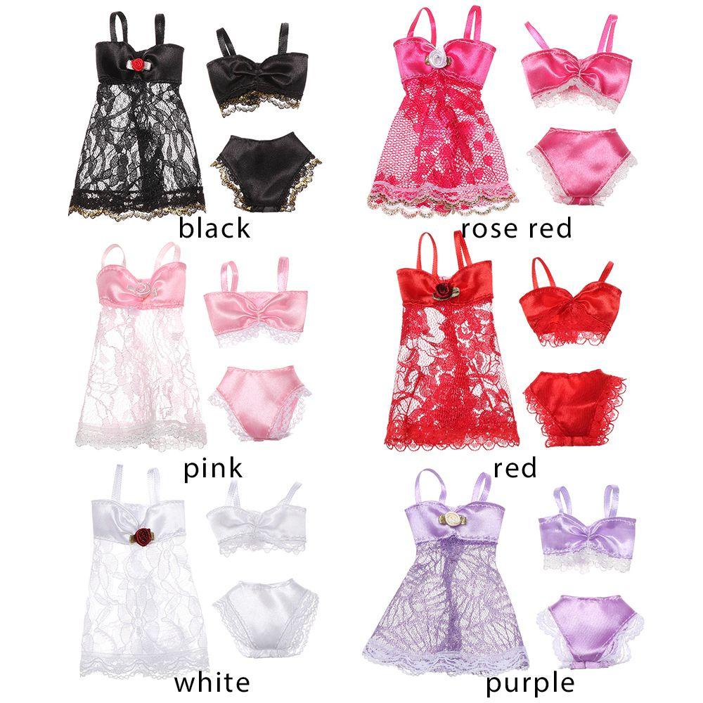BEBETTERM Set 3 Đầm Đồ Chơi Búp Bê Nhiều Màu Đáng Yêu