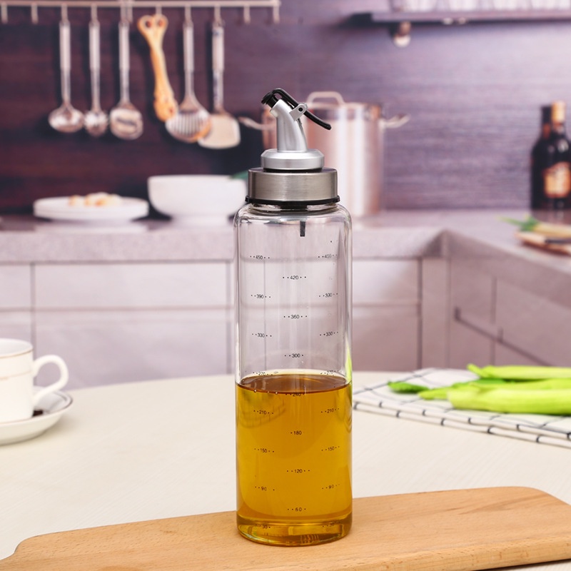 Chai Thủy Tinh Đựng Dầu Ăn Chia Vạch, Có Vòi Chiết Rót Dung Tích 180ml, 300ml, 500ml