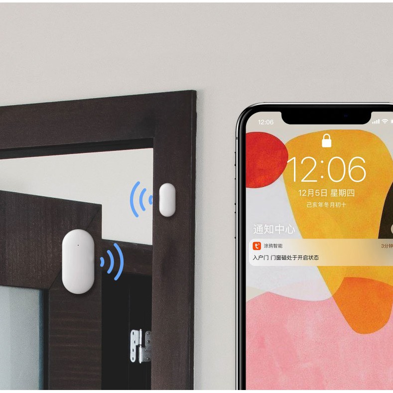 Cảm biến cửa Zigbee + Wifi  hệ Tuya/ Smart Life siêu nhỏ gọn thông minh ( Kèm video + ảnh thật )