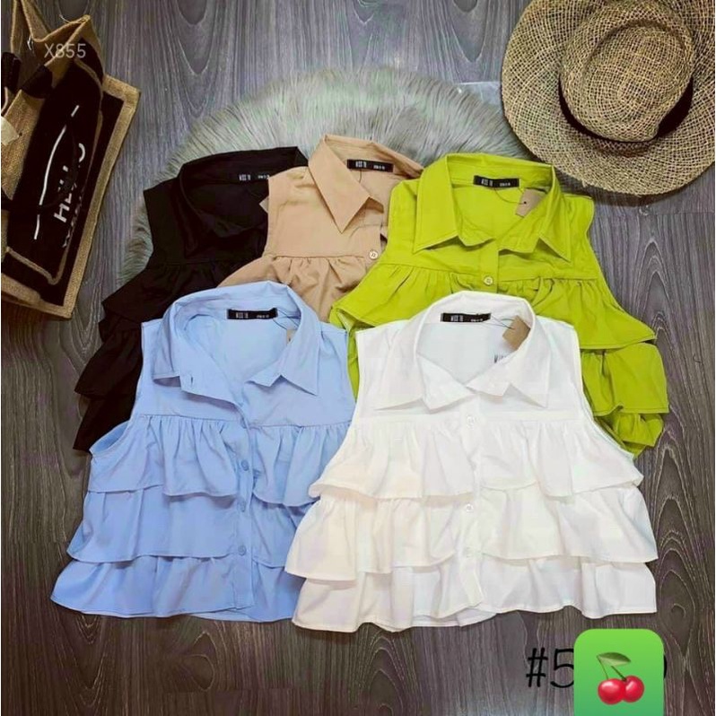Áo sơ mi tầng sát nách babydoll duyên dáng ( tv2&amp;KX)