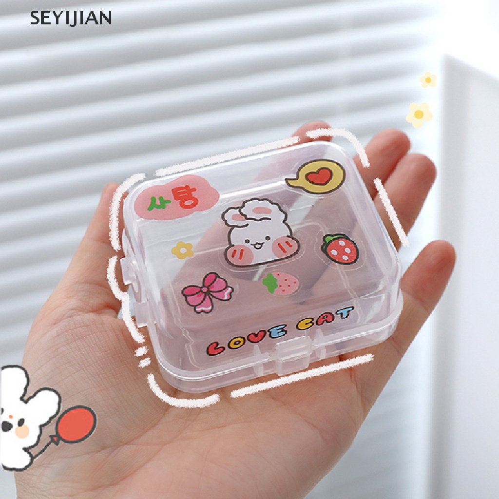 Hộp Nhựa Trong Suốt Hình Vuông Mini Đựng Đồ Tiện Dụng