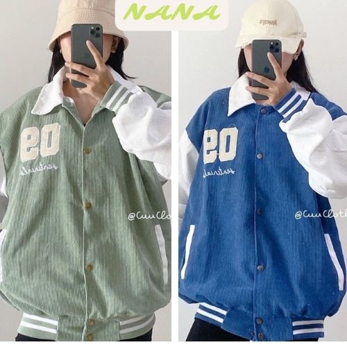 Áo bomber unisex tay dài số 09 / Áo khoác bóng chày form rộng thiết kế kiểu dáng thể thao, cá tính Nanashop