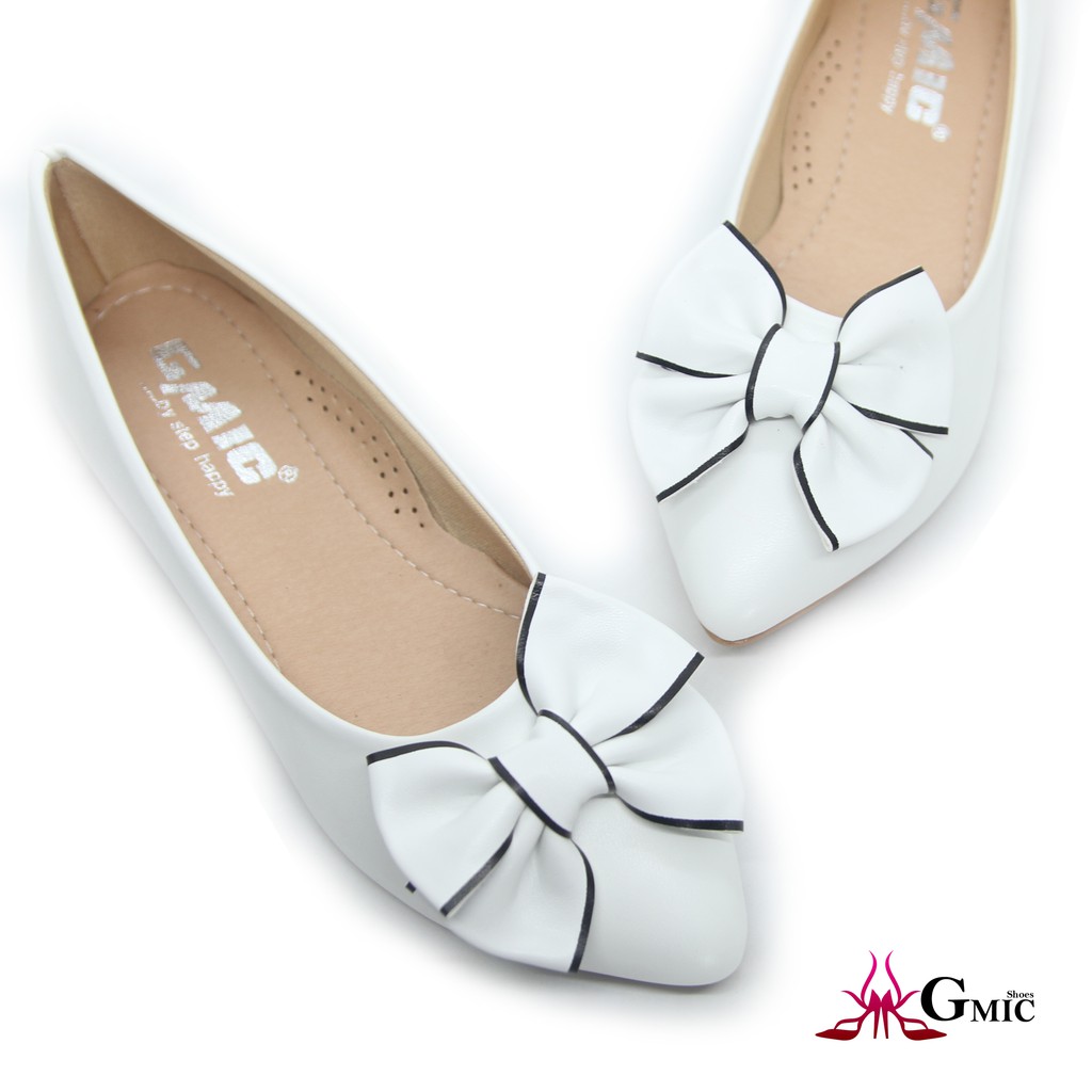 [𝑩𝑰𝑮 𝑺𝑰𝒁𝑬] Giày búp bê mũi nhọn nơ viền xinh, form chuẩn êm chân chính hãng NBB03 | BigBuy360 - bigbuy360.vn