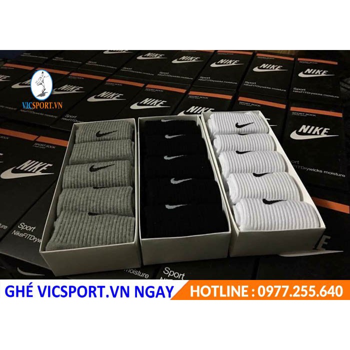Vớ, Tất Dệt Kim Ngắn Đen, Trắng Thể Thao Bóng Đá Nike, Adidas Cao Cấp - Vicsportvn