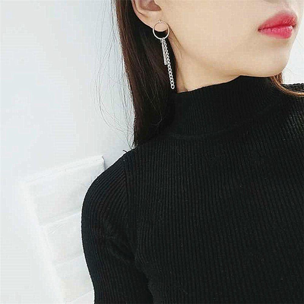 Khuyên Tai Dáng Dài Bằng Thép Không Gỉ Hợp Thời Trang