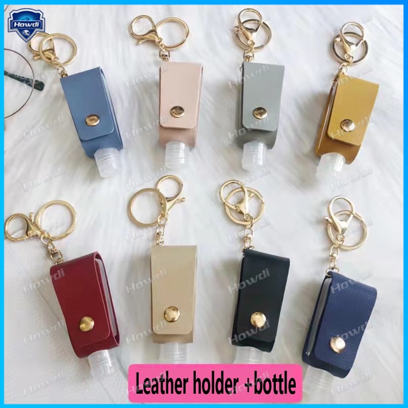 Móc Khóa Chai Nước Rửa Tay Bằng Da Dạng Xịt Tiện Dụng