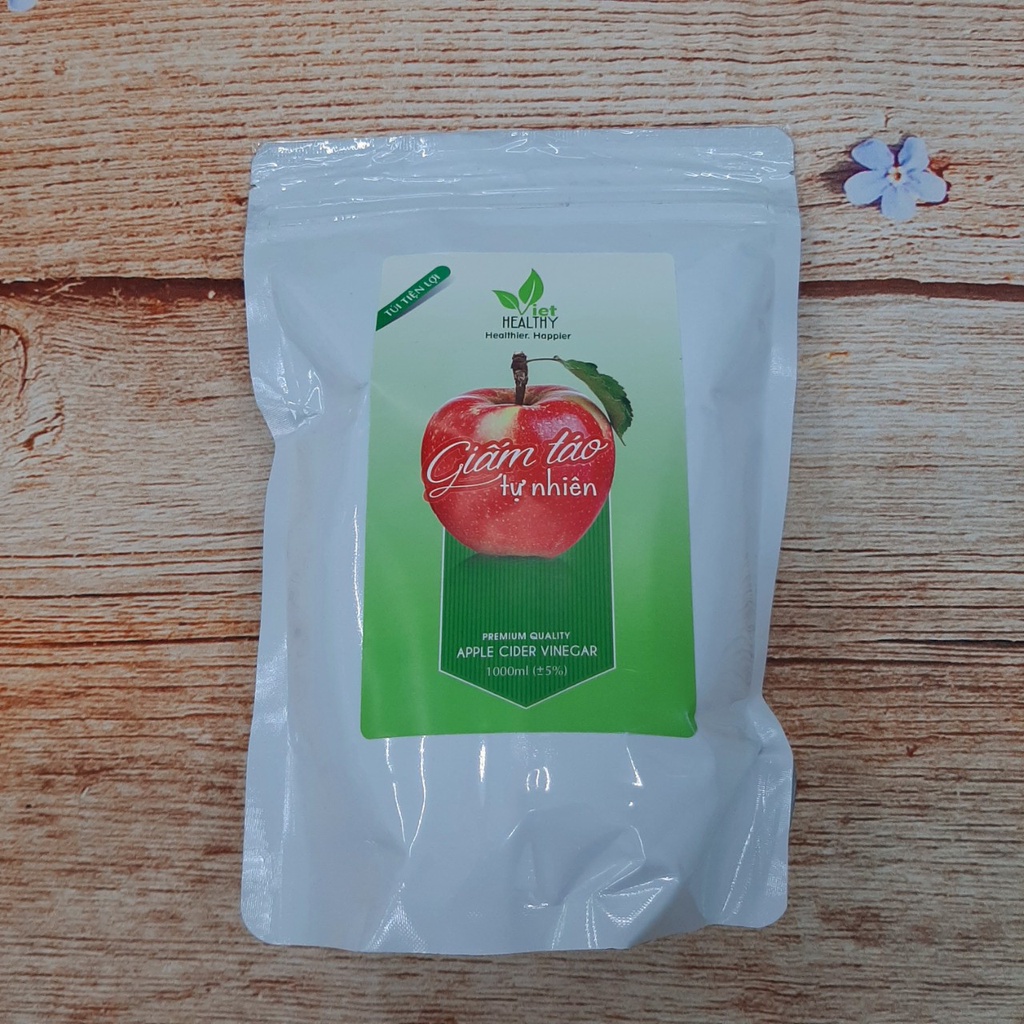 Giấm táo túi 1000ml Viethealthy, Giấm táo tự nhiên