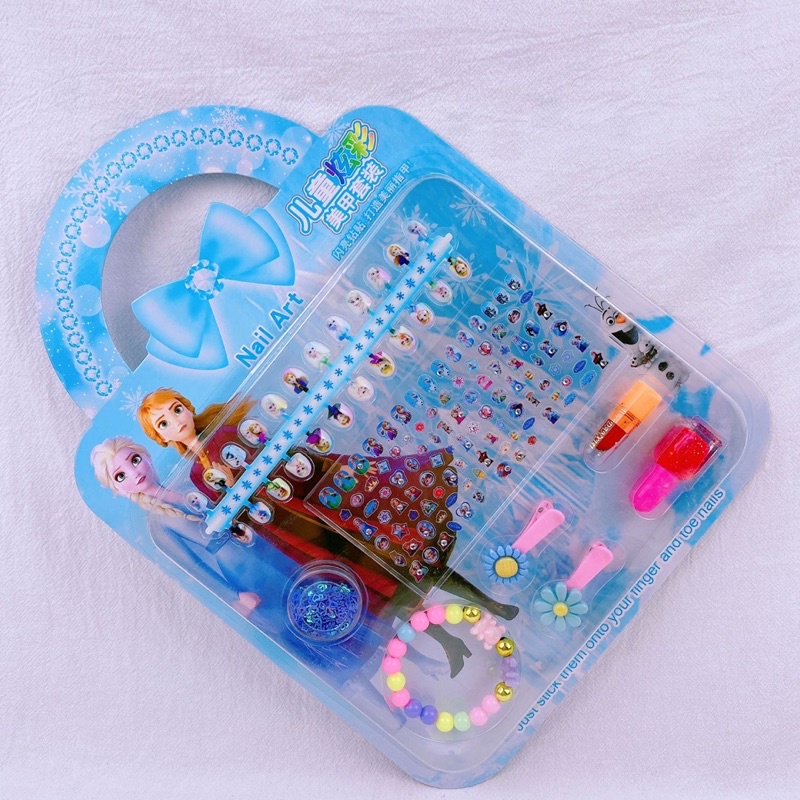 Vỉ đồ chơi trang điểm làm móng làm nails sticker 3D nổi dán móng tay cho bé  gái hình Elsa-công chúa Disney-Ariel-Sofia | Shopee Việt Nam