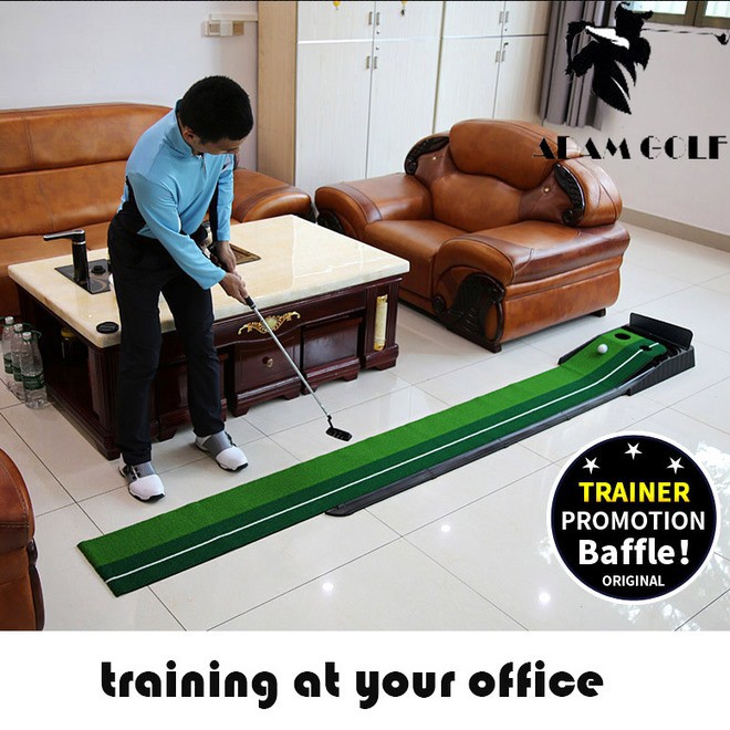 Bộ tập Golf Putting tại nhà, văn phòng có thể gấp gọn - loại có lane dài trả bóng