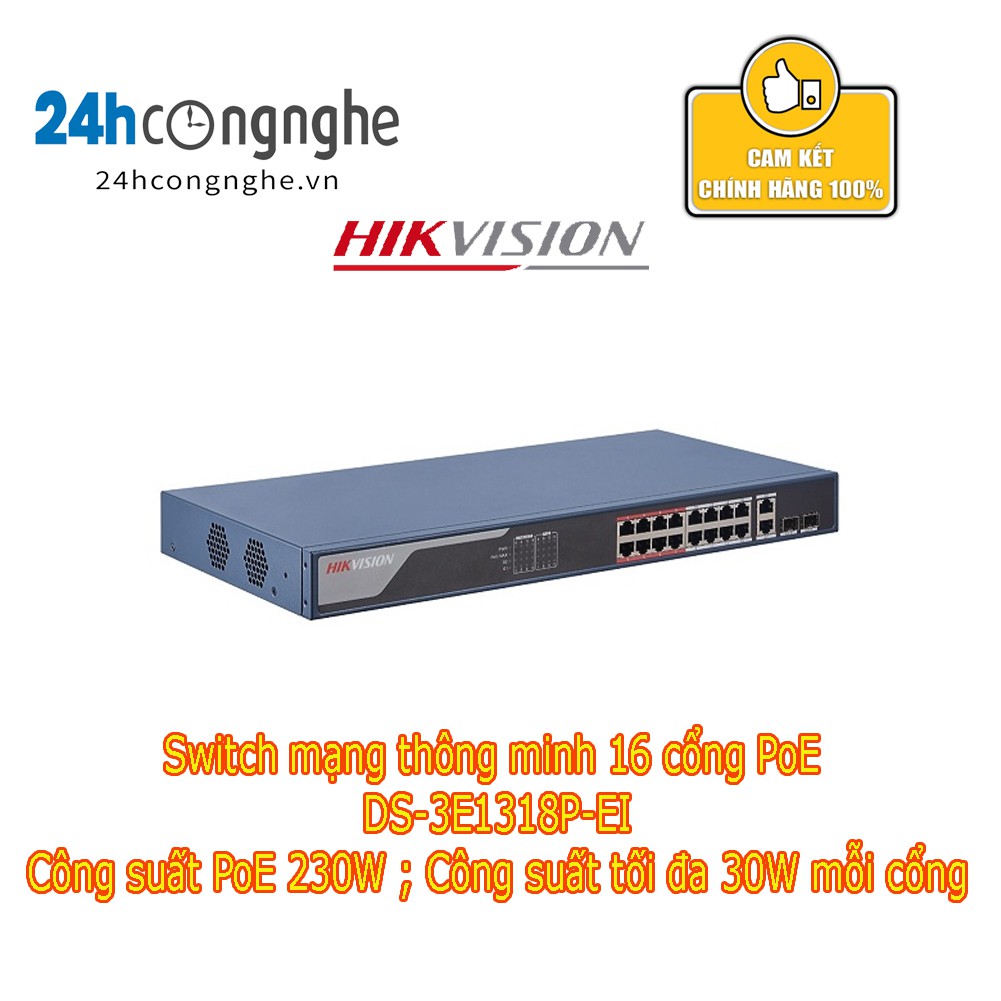 Switch PoE 16 cổng HIKVISION DS-3E1318P-EI