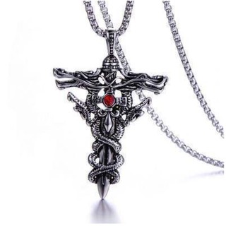 Dây Chuyền Nam Rồng Cuộn Thần Kiếm Cá Tính Âu Mỹ DCRONGCUONKIEM