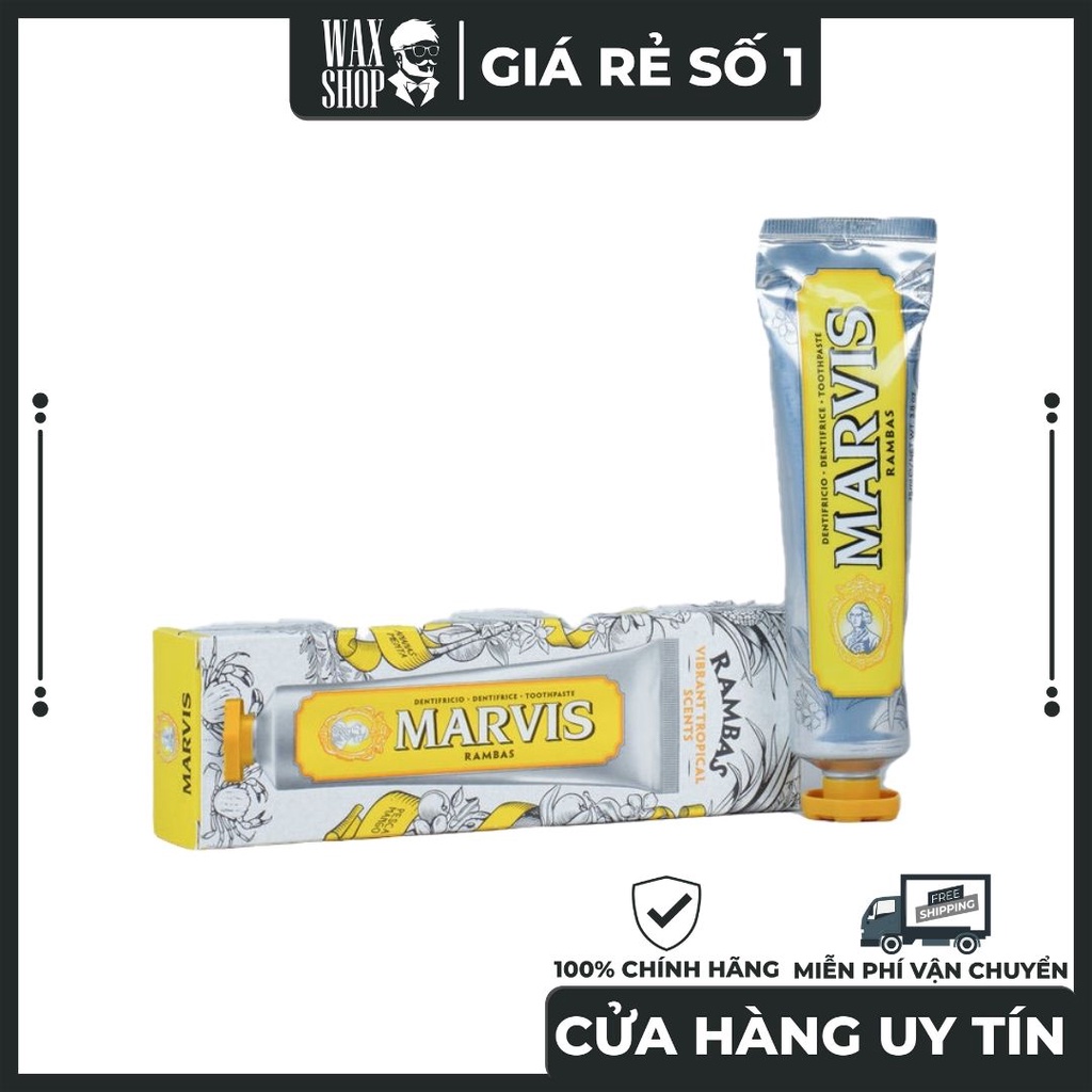 Kem Đánh Răng Marvis - Rambas Phiên Bản Limited Edition (Italia)  [Nội Địa Ý]   Giúp Làm Trắng Răng, Đánh Bật Mảng Bá