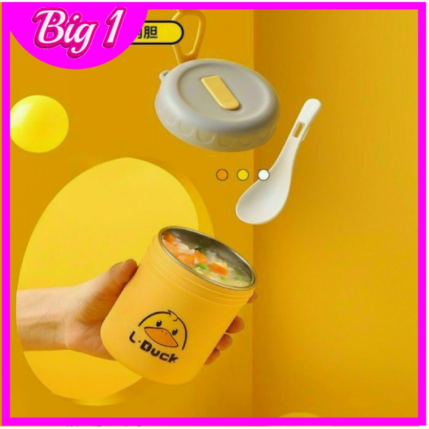 Cốc inox 550ml đựng canh đựng cháo giữ nhiệt quai xách tiện lợi